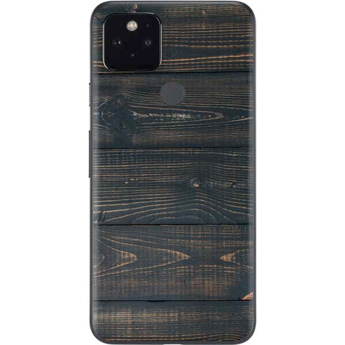 Black Painted Wood Google Pixel 5 Skin